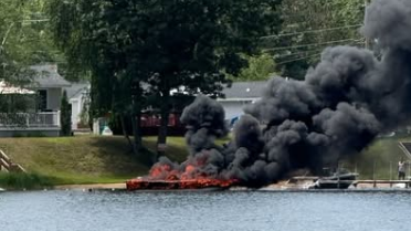Fiery explosion on Milton Three Ponds leaves one boater injured