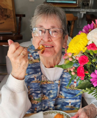 Katharine Howard ... made beautiful afghans; at 81