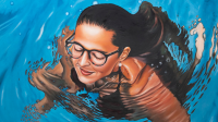 African refugee finds passion in painting images of 'struggle, strength of humanity