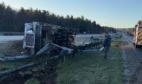 Speed, weather said factors in dump truck rollover in Stratham